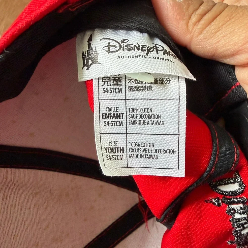 Disney Parks Minnie Mouse Hat Kids Youth Red Polka Dot Ears Bow Snapback Cap